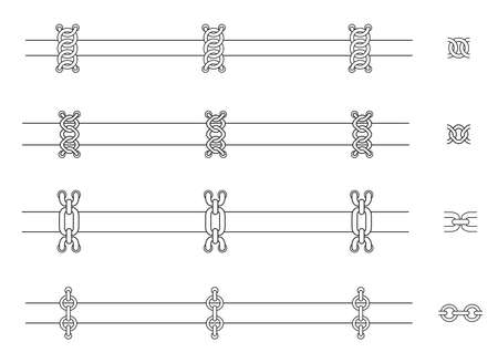 Chains web page dividers. Vector contour lines clip artのイラスト素材
