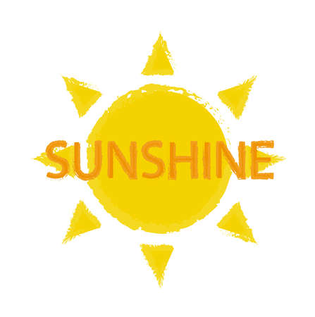 Sun with sunshine sign vector logo isolated on whiteのイラスト素材