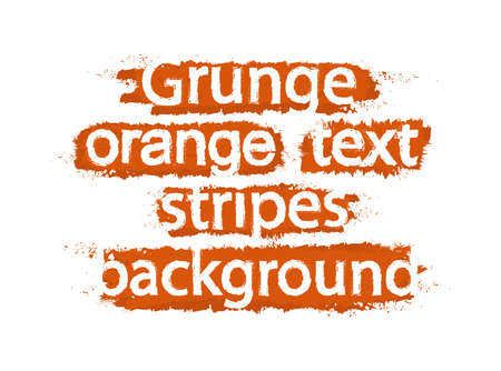 Grunge text background stripes. Orange color lines. Vector clip art isolated on whiteのイラスト素材