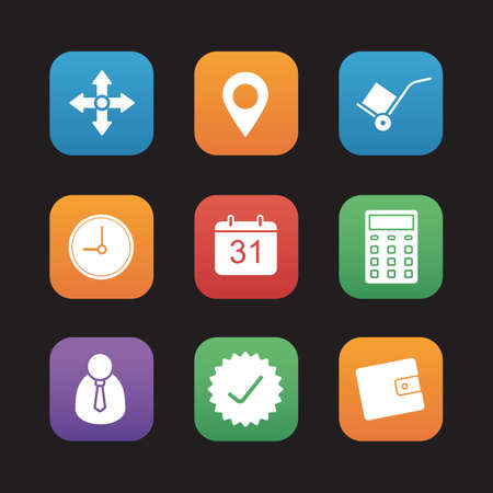 Delivery service flat design icons set.のイラスト素材