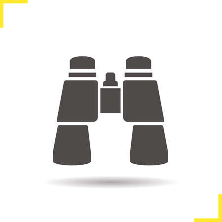 Binoculars icon. Drop shadow binoculars silhouette symbol. Surveillance instrument. Tourist's equipment. Binoculars  concept. Vector binoculars isolated illustrationのイラスト素材