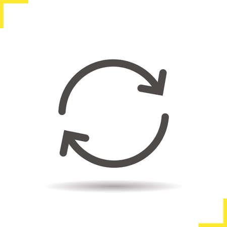 Refresh icon. Drop shadow reload silhouette symbol. Smartphone and computer webpage interface symbol. Refresh logo concept. Vector reload isolated illustrationのイラスト素材