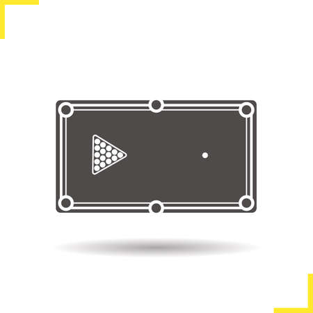 Billiard table icon. Drop shadow billiard silhouette symbol. Sports equipment. Pool ball rack. Billiard game table logo concept. Vector billiard isolated illustrationのイラスト素材