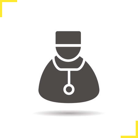 Doctor icon. Drop shadow physician silhouette symbol. Therapist. Vector isolated illustrationのイラスト素材