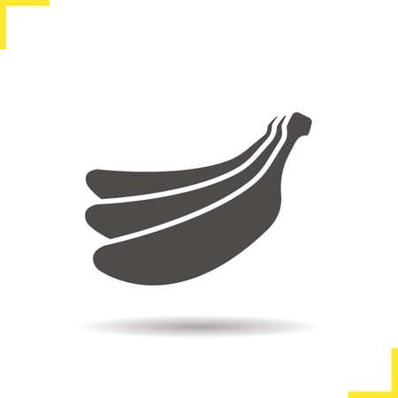 Bananas icon. Drop shadow bunch of bananas silhouette symbol. Bananas bundle. Vector isolated illustrationのイラスト素材