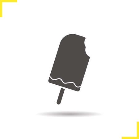 Ice cream icon. Drop shadow silhouette symbol. Icecream. Vector isolated illustrationのイラスト素材