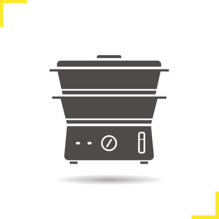 Steam cooker icon. Drop shadow silhouette symbol. Vector isolated illustrationのイラスト素材