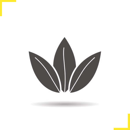 Loose tea leaves icon. Drop shadow silhouette symbol. Vector isolated illustrationのイラスト素材