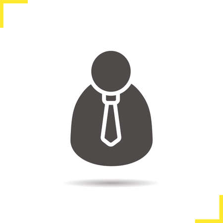 Businessman icon. Drop shadow office worker silhouette symbol. Boss. Vector isolated illustrationのイラスト素材