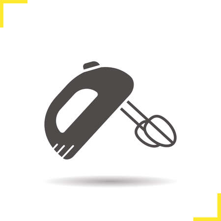 Hand mixer icon. Drop shadow silhouette symbol. Vector isolated illustrationのイラスト素材
