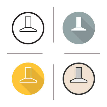 Extractor hood icon. Flat design, linear and color styles. Range hood isolated vector illustrationsのイラスト素材