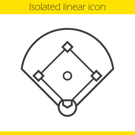 Baseball field linear icon. Sport game field thin line illustration. Baseball contour symbol. Vector isolated outline drawingのイラスト素材
