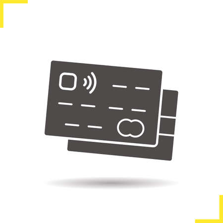 Credit cards icon. Drop shadow silhouette symbol. Vector isolated illustrationのイラスト素材