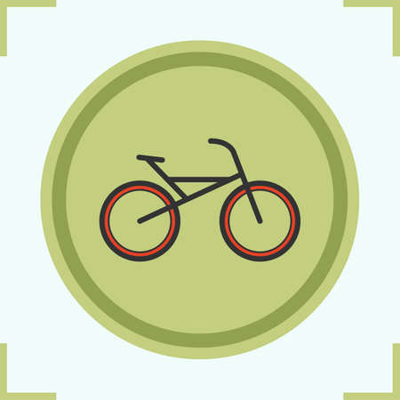Bike color icon. Bicycle shop emblem. Cycling symbol. Vector isolated illustrationのイラスト素材