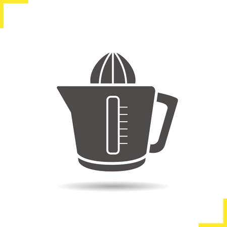 Juicer icon. Drop shadow juice extractor silhouette symbol. Squeezer. Vector isolated illustrationのイラスト素材