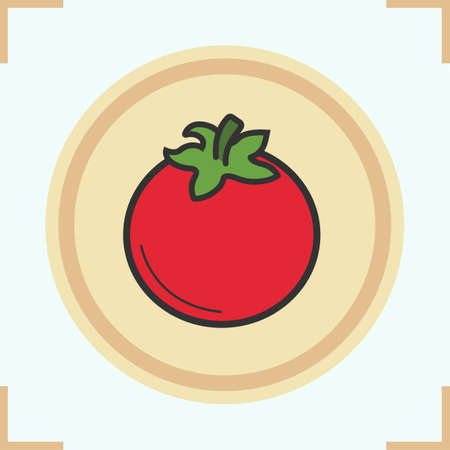 Tomato color icon. Vector isolated illustrationのイラスト素材