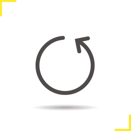 Reload icon. Drop shadow refresh silhouette symbol. Replay button. Vector isolated illustrationのイラスト素材