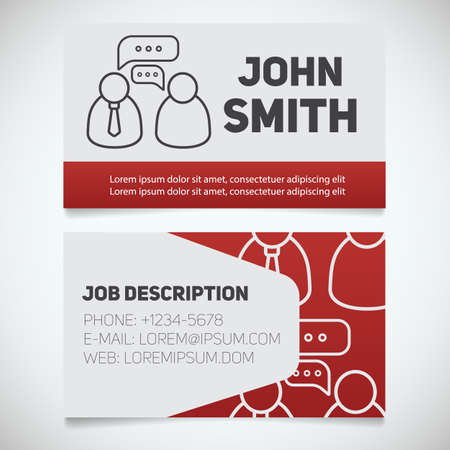 Business card print template with interview logo. Easy edit. Manager. Journalist. Reporter. Stationery design concept. Vector illustrationのイラスト素材