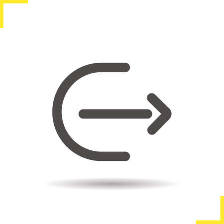 Send file icon. Drop shadow share file arrow symbol. Vector isolated illustrationのイラスト素材
