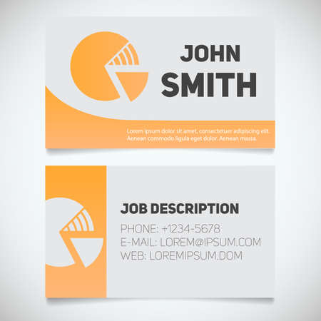 Business card print template with diagram logo. Easy edit. Marketer. Analyst. Stockbroker. Economist. Stationery design concept. Vector illustrationのイラスト素材