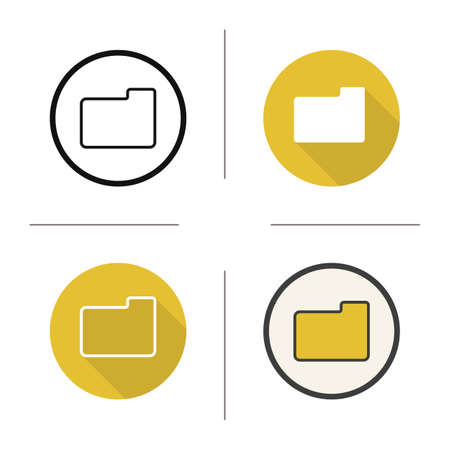 Folder icon. Flat design, linear and color styles. Isolated vector illustrationsのイラスト素材