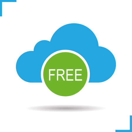 Cloud storage free space icon. Drop shadow silhouette symbol. Cloud computing. Negative space. Vector isolated illustrationのイラスト素材