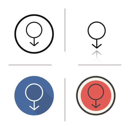 Male gender icon. Flat design, linear and color styles. Mars symbol . Gentlemen WC door sign. Isolated vector illustrationsのイラスト素材