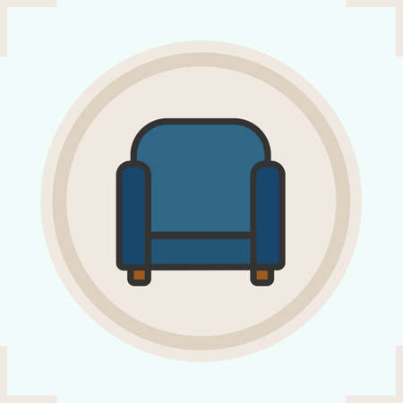 Armchair color icon. Upholstered chair. Isolated vector illustrationのイラスト素材