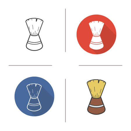 Shaving brush icon. Flat design, linear and color styles. Isolated vector illustrationsのイラスト素材