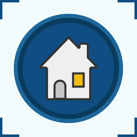 House color icon. Home. Cottage. Building. Isolated vector illustrationのイラスト素材