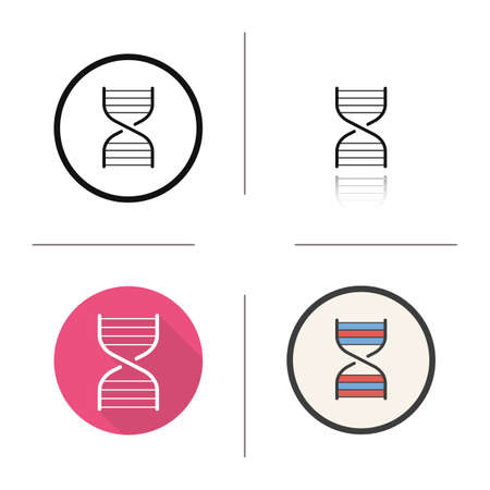 DNA chain model icon. Flat design, linear and color styles. Isolated vector illustrationsのイラスト素材