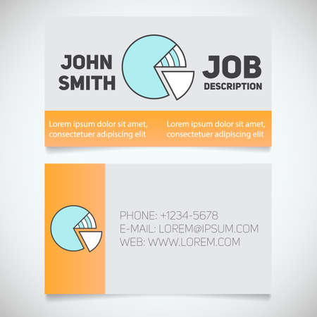 Business card print template with diagram logo. Easy edit. Marketer. Analyst. Stationery design concept. Vector illustrationのイラスト素材