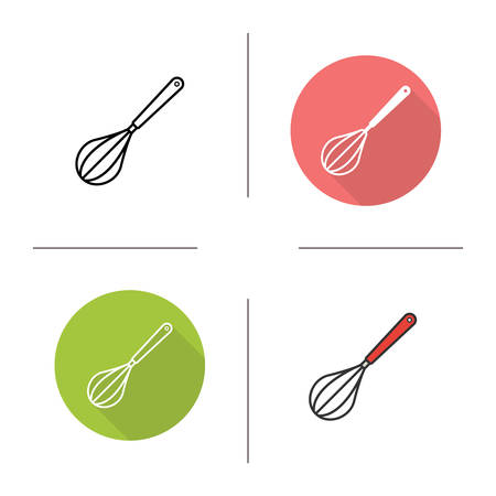 Egg beater icon. Flat design, linear and color styles. Whisk. Isolated vector illustrationsのイラスト素材