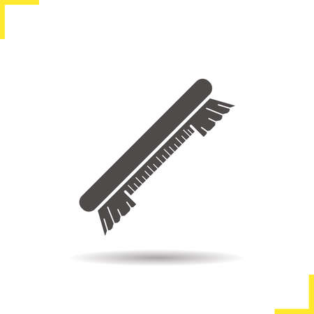 Brush icon. Drop shadow silhouette symbol. Negative space. Vector isolated illustrationのイラスト素材