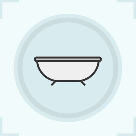 Bath color icon. Bathtub. Isolated vector illustrationのイラスト素材