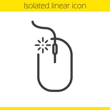 Computer mouse click linear icon. Thin line illustration. Contour symbol. Vector isolated outline drawingのイラスト素材