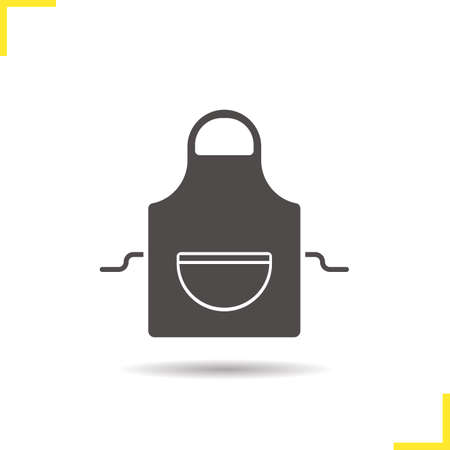 Apron icon. Drop shadow silhouette symbol. Negative space. Vector isolated illustrationのイラスト素材