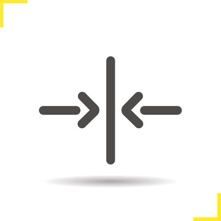 Door close arrows icon. Isolated drop shadow vector symbolのイラスト素材