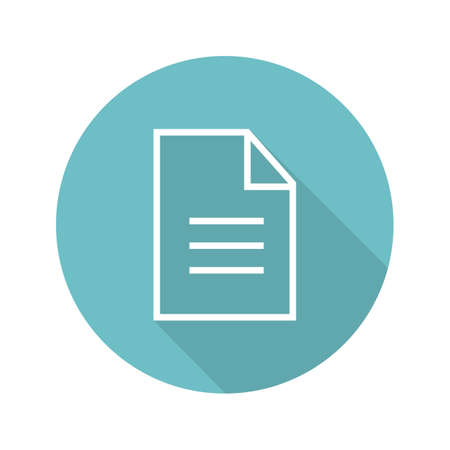 New document flat linear long shadow icon. File. Vector line symbolのイラスト素材