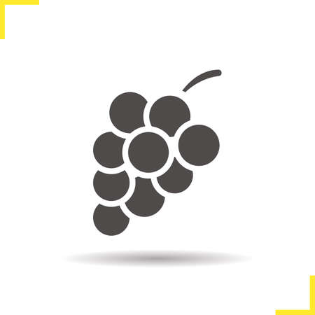 Bunch of grapes icon. Drop shadow silhouette symbol. Negative space. Vector isolated illustrationのイラスト素材