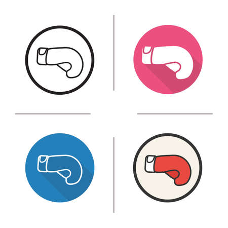 Boxing glove icon. Flat design, linear and color styles. Isolated vector illustrationsのイラスト素材