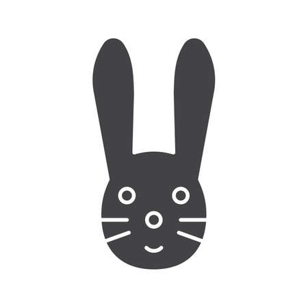 Easter bunny glyph icon. Rabbit silhouette symbol. Negative space. Vector isolated illustrationのイラスト素材