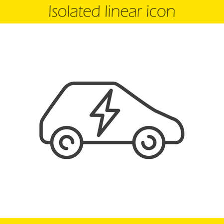 Electric car linear icon.のイラスト素材