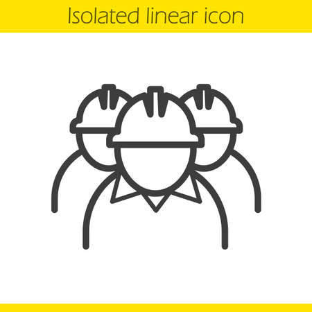 Mine workers linear icon.のイラスト素材