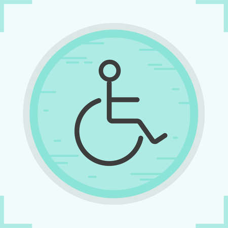 Wheelchair color icon. Invalid wc door sign. Disabled. Isolated vector illustrationsのイラスト素材