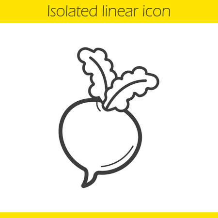 Beet linear icon. Turnip thin line illustration. Beetroot contour symbol. Vector isolated outline drawingのイラスト素材