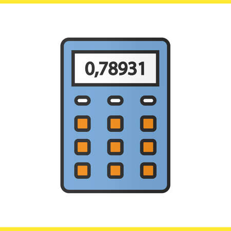 Calculator color icon. Isolated vector illustrationのイラスト素材