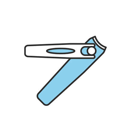 Manicure tweezers color icon. Manicure clippers. Isolated vector illustrationのイラスト素材
