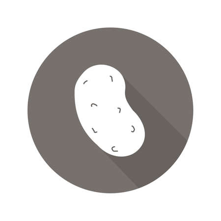 Potato flat design long shadow icon. Vector silhouette symbolのイラスト素材