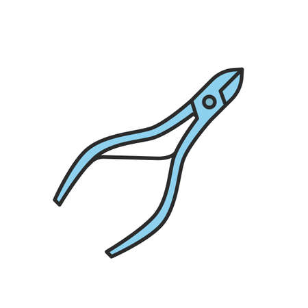 Cuticle nipper color icon. Isolated vector illustrationのイラスト素材
